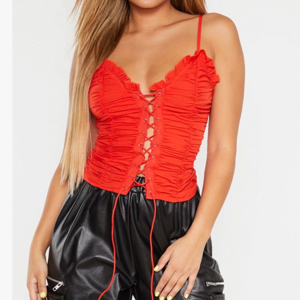 Red lace top